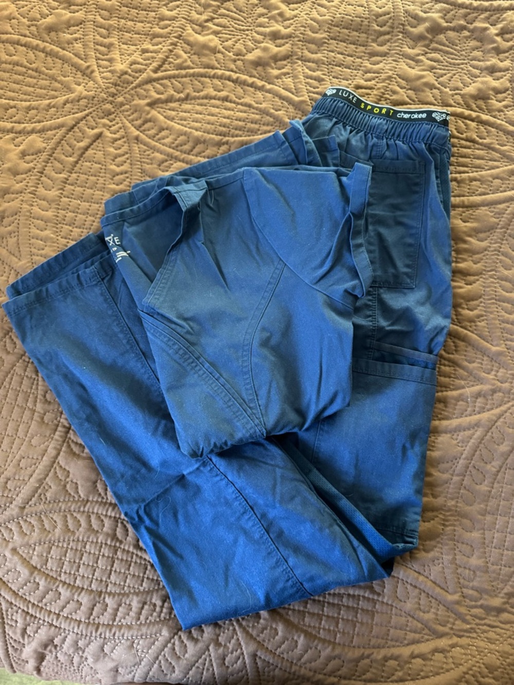 Cherokee Navy Blue Medical Scrub Top